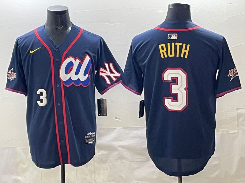 Men 2025 New York Yankees #3 Ruth Drak Blue All star Nike MLB Jersey style 05